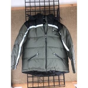 Vintage Adidas Equipment Puffer Goose Down Jacket Lrg Removable Hood Big Logo